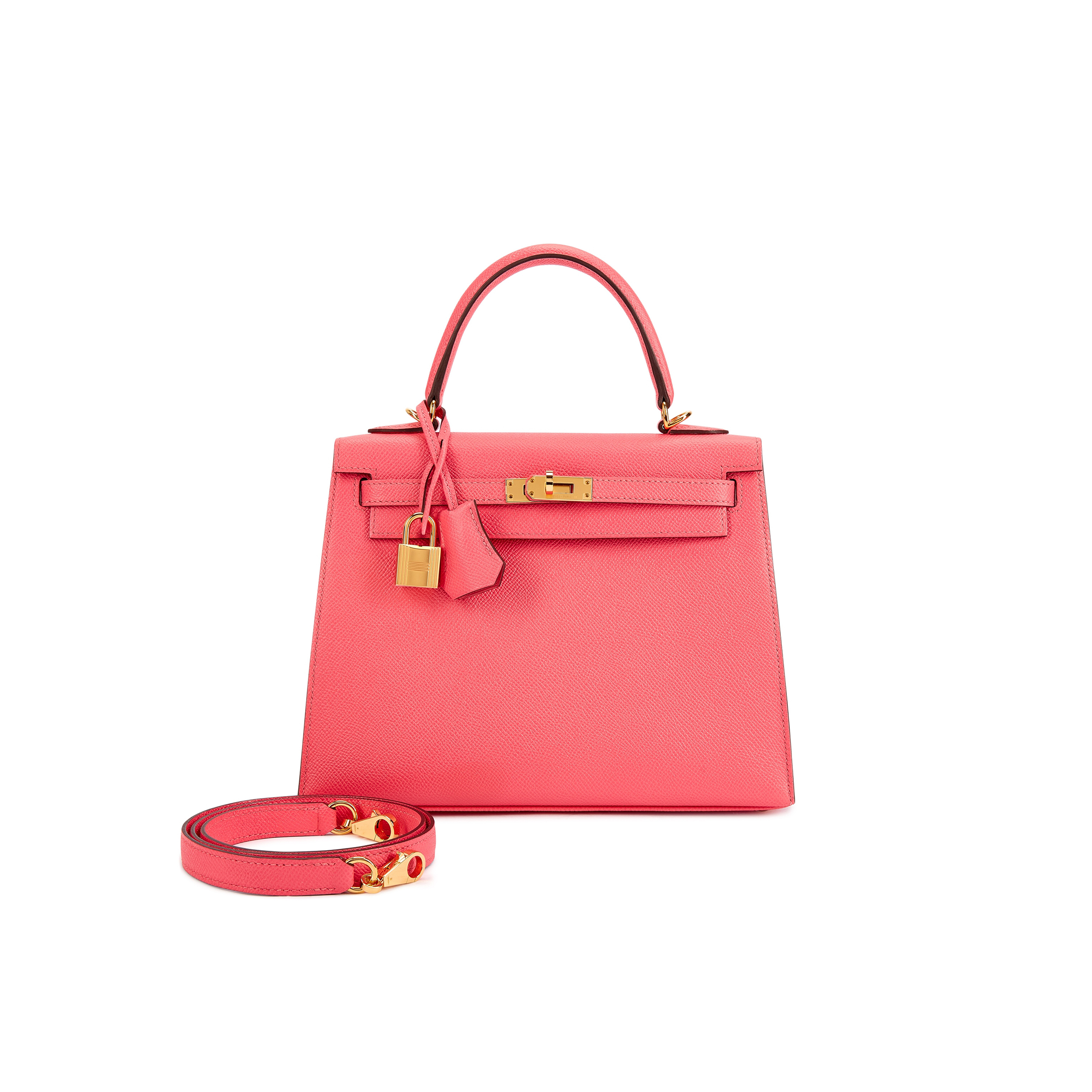 H**mes master rose azalee epsom kelly 25 sellier gold hardware (25*17*7cm)